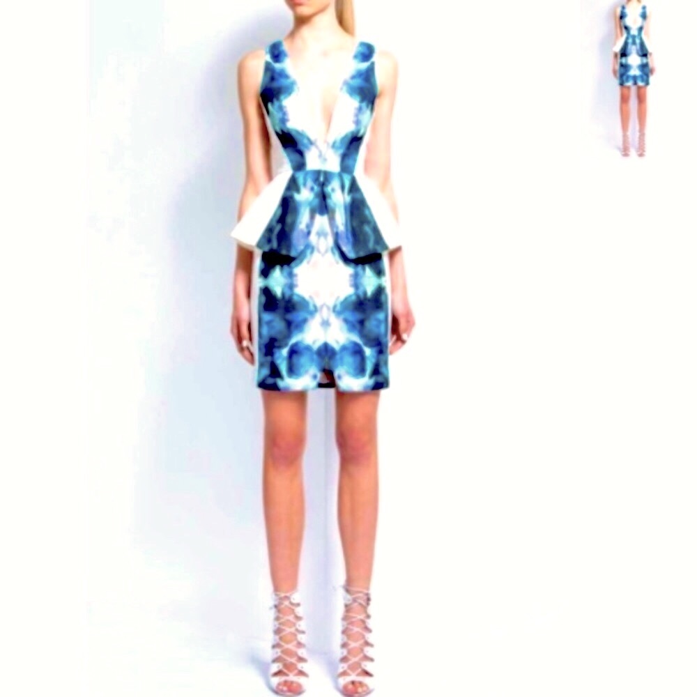 Keepsake V-plunge peplum dress